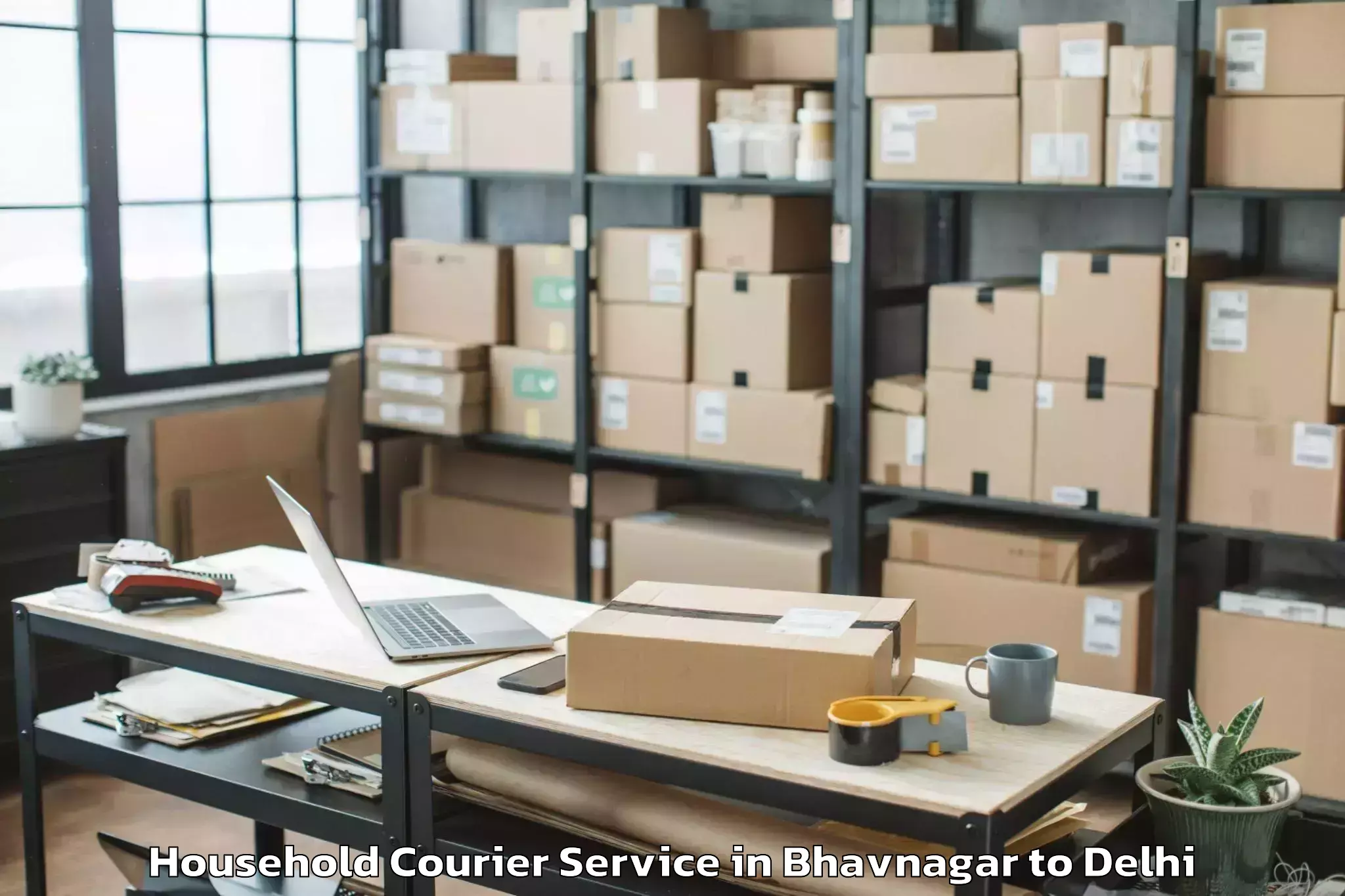 Quality Bhavnagar to Unity One Mall Rohini Household Courier